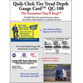 Quik-Chek (TM) Tire Tread Depth Gauge Card, Patented